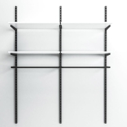 Élément suivant Global noir 2 tablettes blanc + 1 penderie L90xH240cm_1