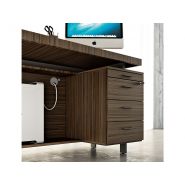 Bureau de direction en bois Wilson avec retour sur caisson - Design minimaliste - Fabriqué en Italie_1