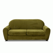 Canapé fixe Club 3 places - velours vert anis - design vintage anglais - fabrication italienne_1