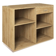 Comptoir Vertigo T01 avec tiroir MDF naturel et chêne clair 120x60x93cm_1
