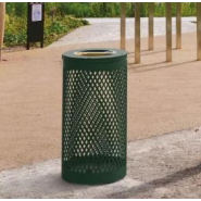 Corbeille Tri Sélectif Losange - 2×60 L - Acier et Tôle - Serrure à clé triangle - Dimensions ø 450 x 845 mm_1