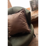 Fauteuil Dulzura - Structure en bois antique et revêtement textile vert - Dimensions L80 x H75 x P70 cm_1
