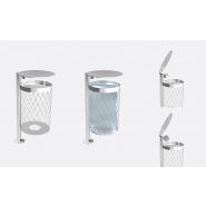 Mar - poubelle publique en acier inoxydable Larus avec cendrier rotatif_1