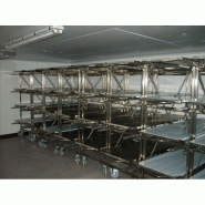 Rack mobile 4 corps pour chambre froide catastrophe - Isofroid 1504-1 - Acier inoxydable 304L_1