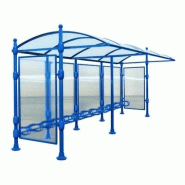 Abri vélo semi-ouvert déco Agora - structure aluminium - pour 6 vélos - toiture polycarbonate_1