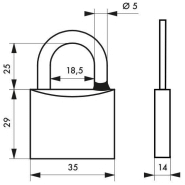 Cadenas à clé Mach 3 - 35 mm - Corps en laiton monobloc - Usage extérieur - Sécurité optimale_1