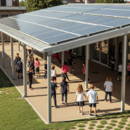 Préau photovoltaïque moderne et éco responsable - Koman Groupe_1