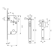 Serrure encastrable Monomax NF - Têtère noire pour porte intérieure - Carré 7 mm - Garantie 10 ans_1