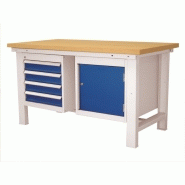 Établi pieds fixes - robuste pour charges lourdes - piètement mécanosoudé et options de personnalisation_1