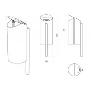 La corbeille Neo - poubelle publique - The Italian Lab - diamètre 300 mm, hauteur corbeille 720 mm, hauteur totale 1020 mm, capacité 35 L_1