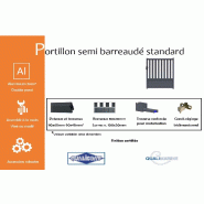 Portillon standard semi barreaudé - 1000 / 1450_1