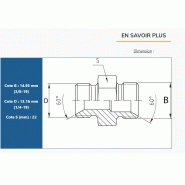 Raccord hydraulique droit - mâle 1/4 bspp - mâle 3/8 bspp_1