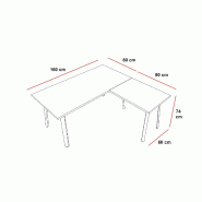 Bureau individuel avec retour Ogi A - MDD - Blanc 9010_1