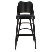 Chaise haute d'intérieur Colisée en hêtre et simili cuir coloris noir_1