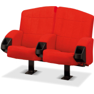 Fauteuil de cinéma avec accoudoir commun et porte-gobelet en option
