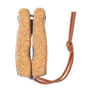 Outil multifonctions en acier inoxydable - poignées en liège naturel - 12 fonctions - avec dragonne en similicuir_1