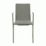 Fortis - Fauteuil empilable en tissu vert_1