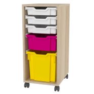 Meuble à bacs H80 - Capacité 5 bacs - Réf. R.MBP1CH8 - Dimensions L36,5cm x H84,8cm x P45,2cm