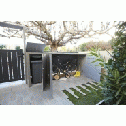 Poubelle de rue collective sur roues EN 840-1 à 6 - 120L, corps gris et couvercle vert, H.96 x L.48 x P.55 cm_1