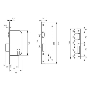 Serrure encastrable à rouleau pour porte d'intérieur - THIRARD - 3 clés - Acier embouti - Finition époxy noir_1