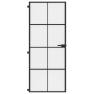 Vidaxl porte intérieure mince noir 83x201,5 cm verre trempé aluminium 155127_1