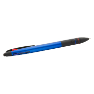 Stylo bille 3 couleurs avec stylet - plastique - encres noire, bleue et rouge_1