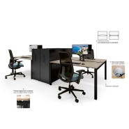 Bureau d'entreprise open space fixe classique - Gamme OPTIM' - Plateau mélaminé 25 mm et options personnalisables_1