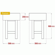 Table de découpe en bois d'acacia - Profondeur 500 mm_1
