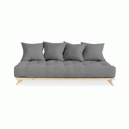 Canapé convertible futon Senza - pin naturel - coloris gris granit - couchage 90 cm - marque KARUP_1