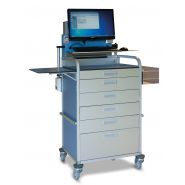 Chariots informatiques médicaux Mercura - réglables en hauteur avec supports pour accessoires_1