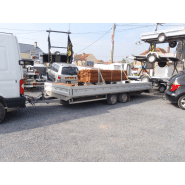 Remorque plateau HUMBAUR HN 305221 GR - 2 essieux - roues surbaissées - ridelles alu - PTAC 3000 kg_1