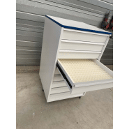 Meuble d'occasion de laboratoire avec 9 tiroirs - verrouillage à clés - ATEX - P21091159_1