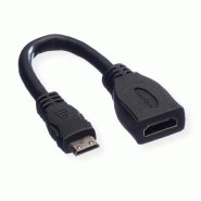 Value câble hdmi high speed avec ethernet, hdmi f - mini hdmi m, 0,15 m_1