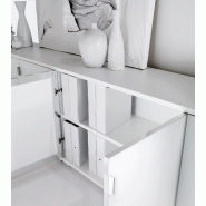 Armoire avec 2 portes en verre blanc - Mobel Linea - Blanc_2