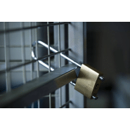 Cadenas à clé 50 mm - anse réglable en laiton poli - THIRARD_1
