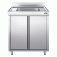 Plonge inox1 bac sur placard - P 700 mm -_1