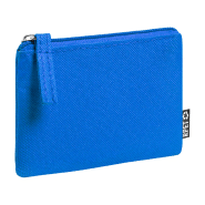 Porte-monnaie zippé en polyester 600D RPET - Labélisé RPET - Couleur bleue - 13g_1