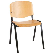 Chaise empilable Claudia bois - structure solide - revêtement époxy noir grainé - neuf_1