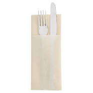 Serviette-étui pour couverts intissé ivoire 33x40cm - par 700_1
