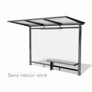 Abri bus evolution / structure en acier / bardage en verre securit / avec banquette 350 x 155 cm_2