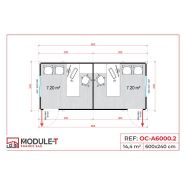 Bureau modulaire de 14,40 m² avec porte en acier isolée