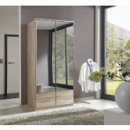 Composition d'angle dressing DINGLE chêne - 7 portes miroirs - Pratique et élégant_1