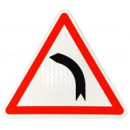 Panneau de danger A1B - Virage à gauche dangereux - ultra-résistant WP Signalisation_1