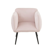 Fauteuil luxe rose clair - structure en métal - revêtement en fibre textile - dimensions L70 x H79 x P60 cm_1