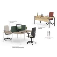 Bureau fixe classique - Gamme INÉO - Plateau mélaminé ép. 25 mm - Modulable et économique_1