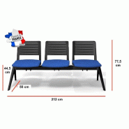 Poutre d'accueil mixte Smash - Sokoa - 3 places, Bleu_1