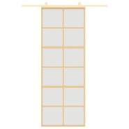 Vidaxl porte coulissante doré 76x205 cm verre esg dépoli et aluminium 155169_1