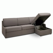 Canapé d'angle convertible gris silver - Gain de place avec couchage express 140 cm et matelas Excellence Literie_1