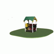 Maisonnette avec plancher, assises, tablette et élément ludique MBI01PE - Structures de jeux à thèmes - CREA Equipements_1