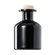 Diffuseur de parfum - flacon en verre 100 ml avec 8 bâtonnets diffuseurs en bois - couleur noire_1